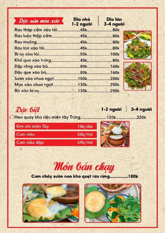 Menu cơm niêu Út Long Sài Gòn món bán chạy được thực khách chọn nhiều nhất